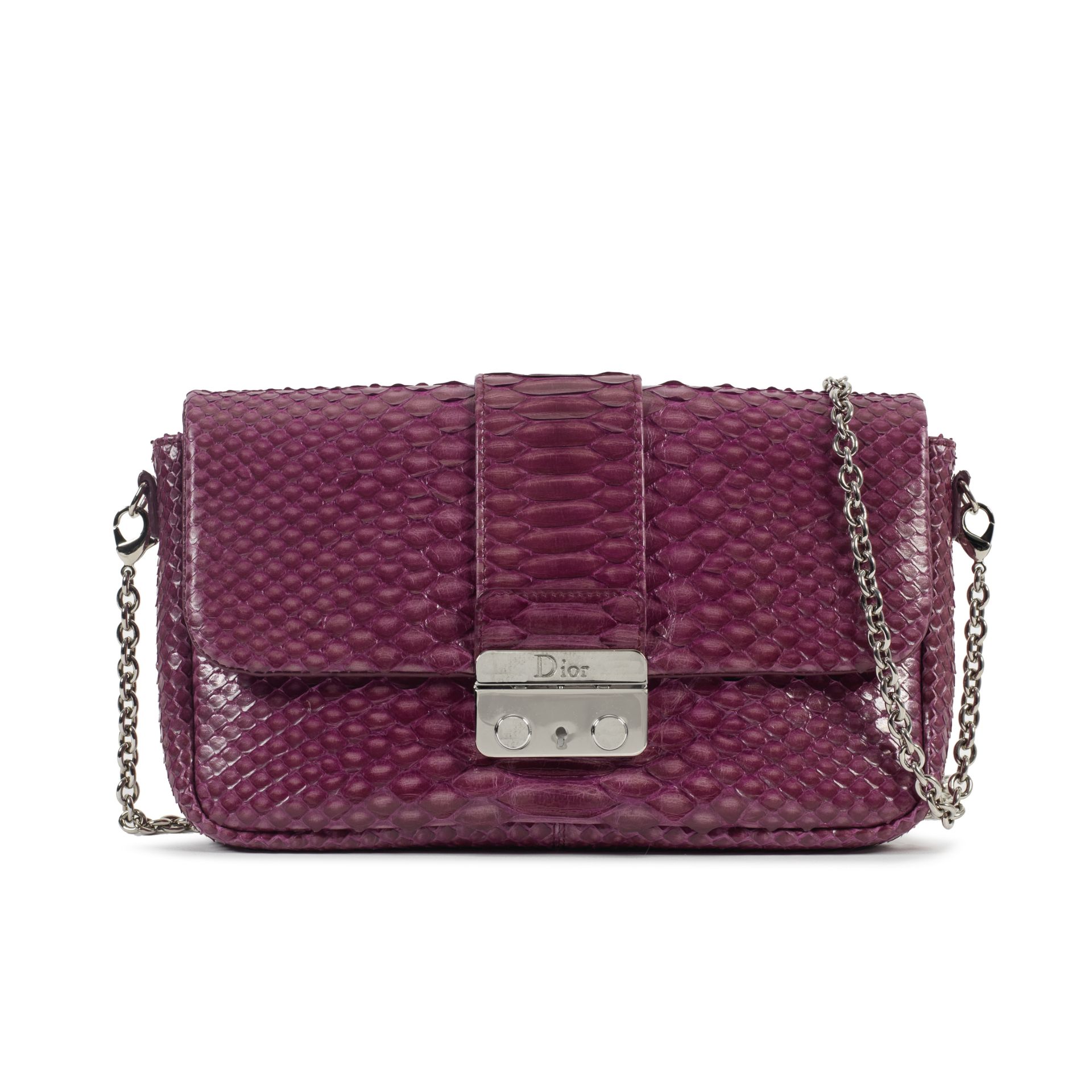 Christian Dior: a Raspberry Pink Python Miss Dior Bag 2010 (includes dust bag)