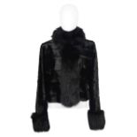 Fendi: a Black Shaved Mink and Fox Fur Jacket