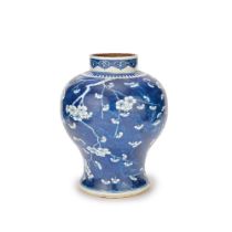 A BLUE AND WHITE 'PRUNUS AND CRACKED ICE' VASE Kangxi