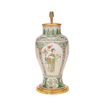 A FAMILLE VERTE 'LADIES' VASE Kangxi