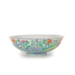 A DOUCAI 'PEONIES' BOWL Jiaqing seal mark and of the period