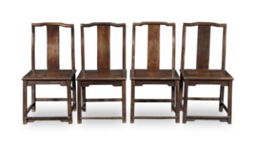 A SET OF FOUR HUALI YOKEBACK CHAIRS 19th/20th century (4)