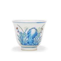 A DOUCAI 'NARCISSUS' MONTH CUP Guangxu six-character mark and of the period