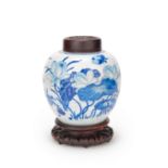 A BLUE AND WHITE 'LOTUS POND' JAR Kangxi (3)