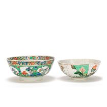 TWO FAMILLE VERTE BOWLS Kangxi (2)