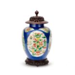 A FAMILLE VERTE AND POWDER BLUE JAR 19th Century (3)