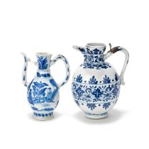 TWO BLUE AND WHITE EWERS 17th/18th Century (2)