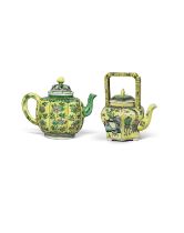 TWO FAMILLE VERTE TEAPOTS AND COVERS Kangxi (4)