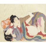 ANONYMOUS An Album of 12 Erotic Scenes Taisho (1912-1926) or Showa (1926-1989) era, early 20th c...