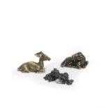 THREE BRONZE ANIMAL SCROLL WEIGHTS Late Ming Dynasty (3)
