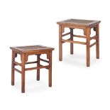 A RARE PAIR OF HUANGHUALI STOOLS, CHANGFANGDENG 16th/17th century (2)