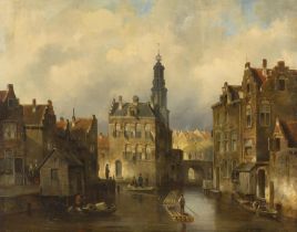 JACQUES-FRANCOIS CARABAIN (1834-1933) Vue d'Amsterdam