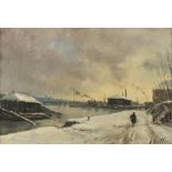 ECOLE FRANCAISE, XIXe SIECLE Bas port du pont de Tolbiac, 1884