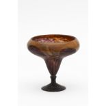 CHARLES SCHNEIDER (1881-1953) Coupe en verre marmor&#233;en de couleurs ambre et aubergine. Circ...