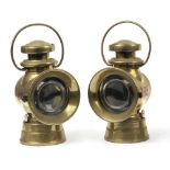 A rare pair of 'Napier' oil-illuminating side-lamps, dated 1907, ((2))