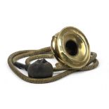 A brass Lucas circular bulb horn,