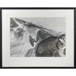 John A Bryan 'Bryan de Grineau' (British 1882-1957), 'On the Banking at Brooklands, a Riding Mec...