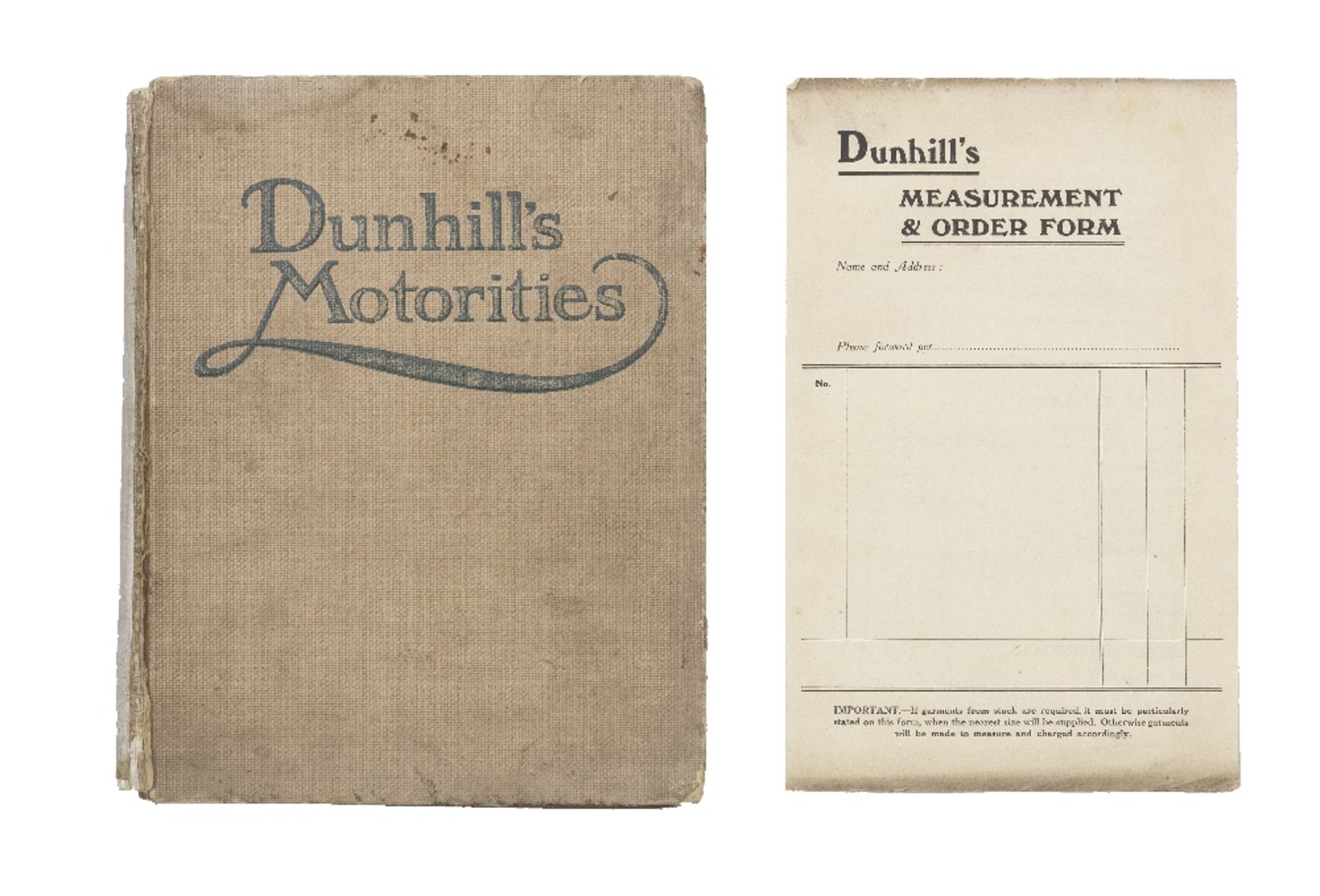 'Dunhill's Motorities'; a motor factor's sales catalogue with prices, circa 1910, ((2))