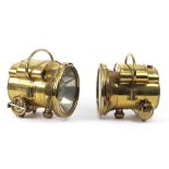 A fine large pair of BRC Alpha No.210 self-generating acetylene headlamps, French, ((2))