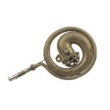 A 'Sethos' circular brass bulb horn, French,