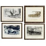 Four framed John Fasal Collection photoprints of Edwardian Rolls-Royce cars, ((4))