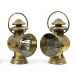 A pair of Ducellier oil-illuminating side-lamps, French, ((2))