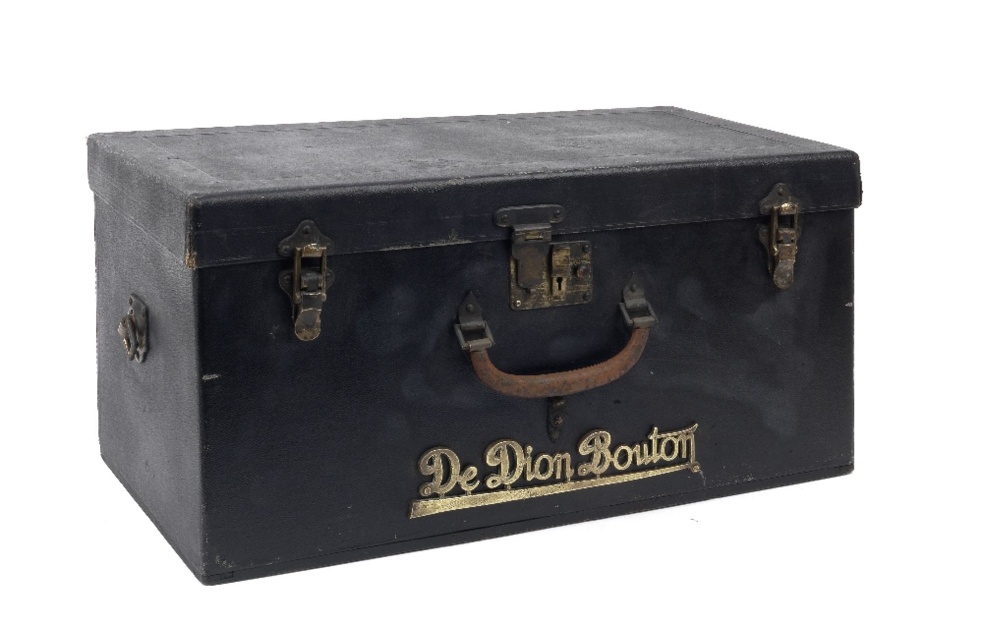 A Brooks of Birmingham motoring trunk, previously fitted to a De Dion Bouton motorcar, ((2))