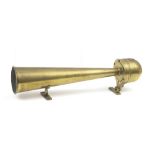 An 'Apollo' electric long-trumpet running-board mounting brass horn, patented 1909 and 1911,