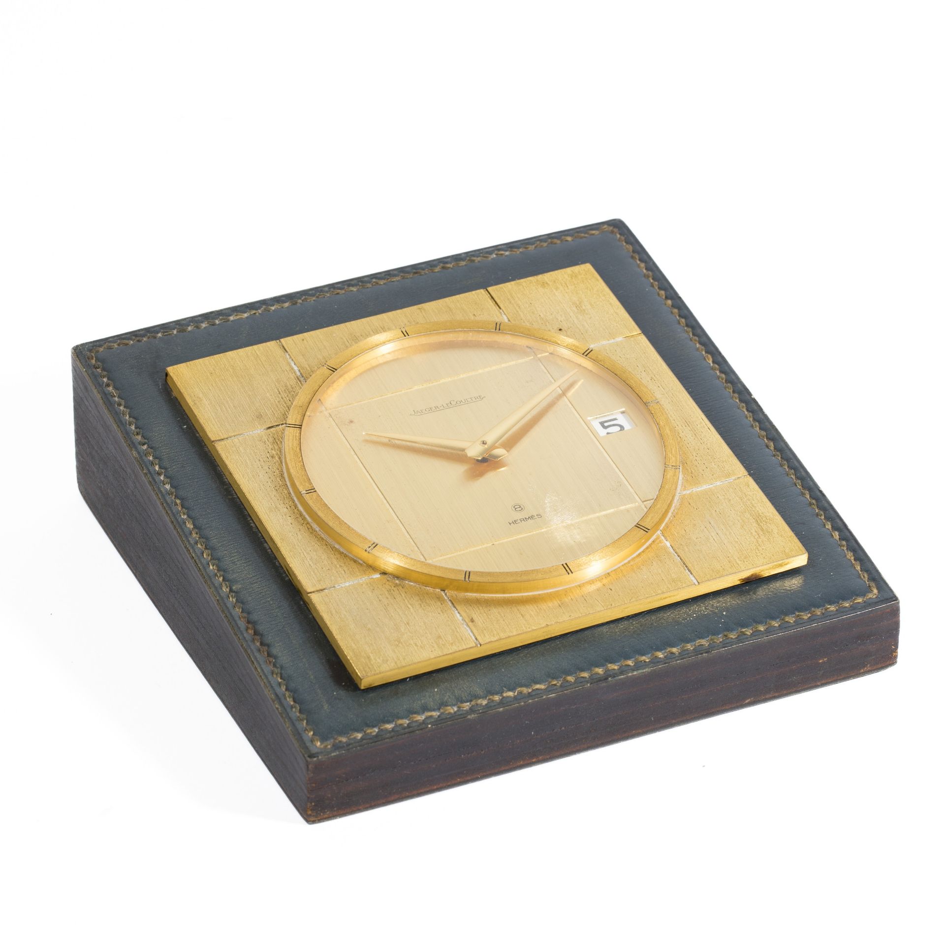 Jaeger LECOULTRE pour HERMES Paris, circa 1965. Horloge de bureau 'Crois&#233;e' Mod&#232;le Pau...