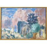 Jan Waclaw Zawadowski (Polish, 1891-1982) Cloudwatching framed 40.25 x 57.5 x 4.5 cm (15 4/5 x 2...