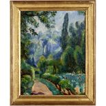 J&#243;zef Pankiewicz (Polish, 1866-1940) The Garden Path framed 42.5 x 34.8 x 2.5 cm (16 3/4 x ...
