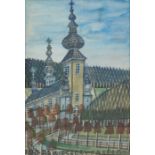 Nikifor (Polish/Hungarian, circa 1893-1968), also called Nikifor Krynicki Village Square in Kryn...