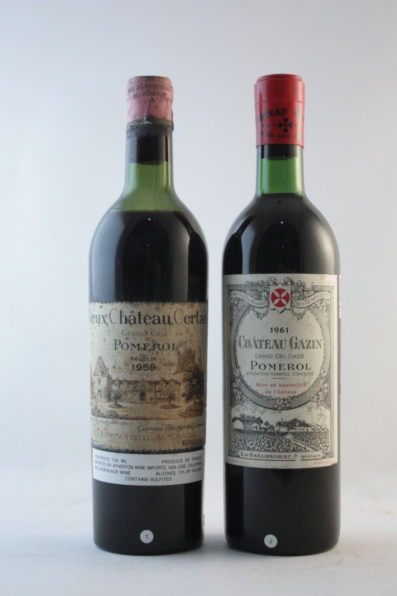 Vieux Ch&#226;teau Certan 1959, Pomerol (1) Ch&#226;teau Gazin 1961, Pomerol (1) Ch&#226;teau L'...