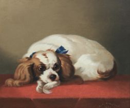 Henry Hugh Armstead RA (British, 1828-1905) A Blenheim King Charles Spaniel