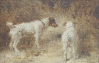 Richard S. Moseley (British, active 1862-1893) English Terriers - 'Taking Their Pleasure Serious...