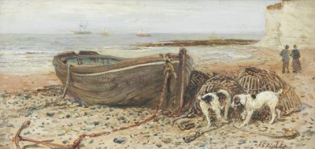 John Sargent Noble RBA (British, 1848-1896) Terriers Searching for a Morsel