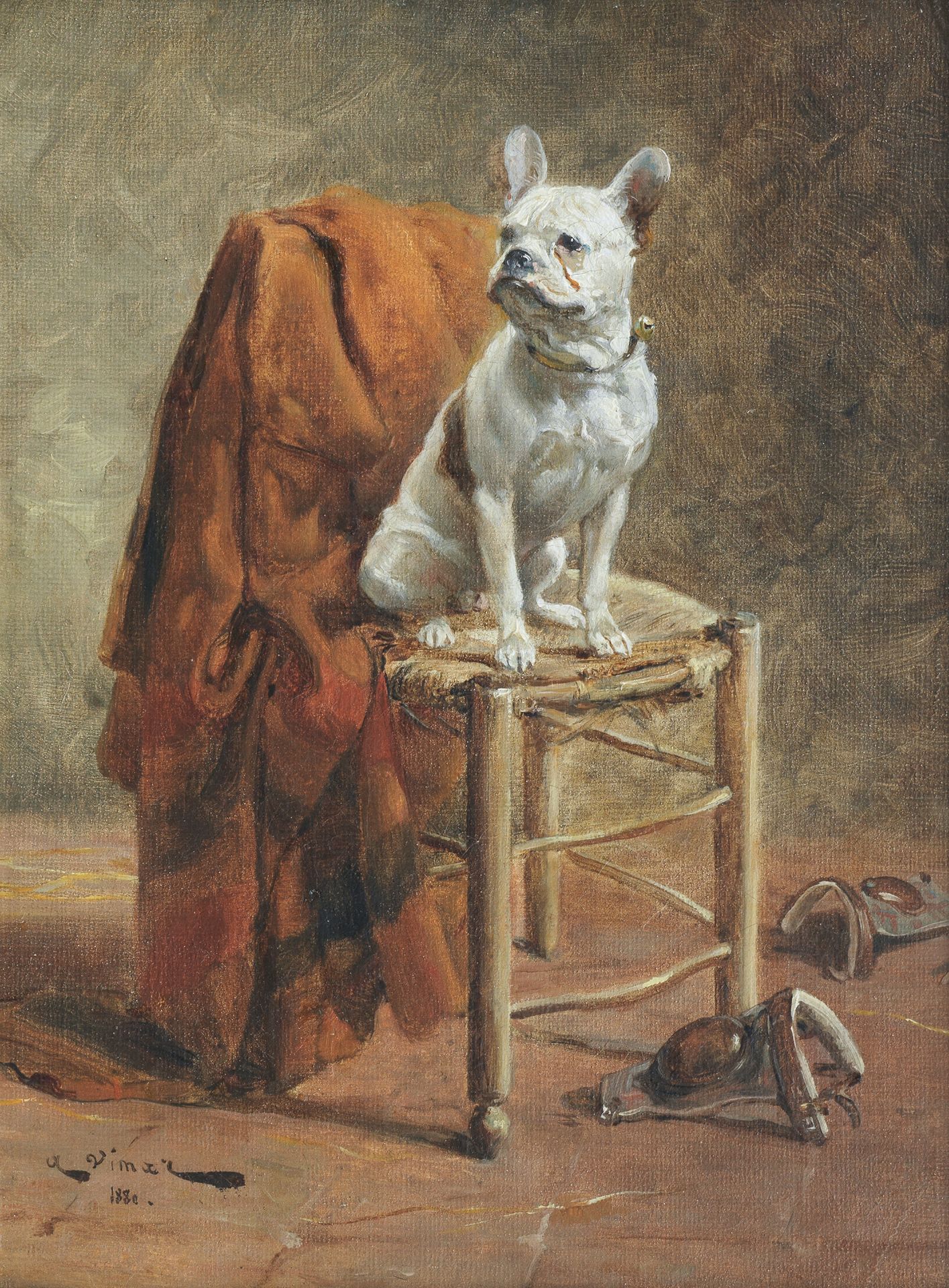 Auguste Vimar (French, 1851-1916) A French Bulldog