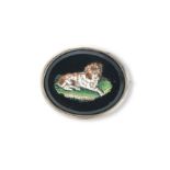 A 19th century micromosaic Spaniel brooch