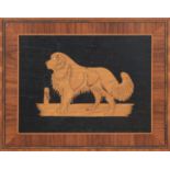 A pair marquetry panels depicting Water Dogs