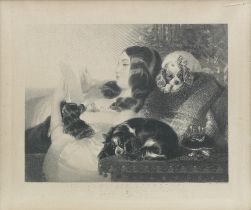 Thomas Landseer (British, 1795-1880) after Sir Edwin Landseer RA The Lady and Spaniels plate 47 ...