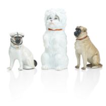 Three German porcelain dogs Circa 1900 (3)