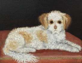 Na&#239;ve school, 19th Century A Spaniel on Its Cushion