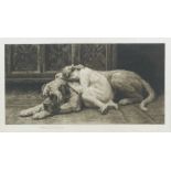 Herbert Thomas Dicksee RE (British, 1862-1942) My Lady Sleeps image 25 x 49cm (9 13/16 x 19 5/16...