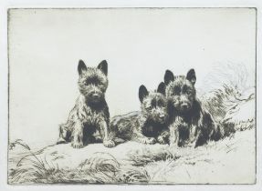 George Soper RE (British, 1870-1942) The Black Scotties (unframed)