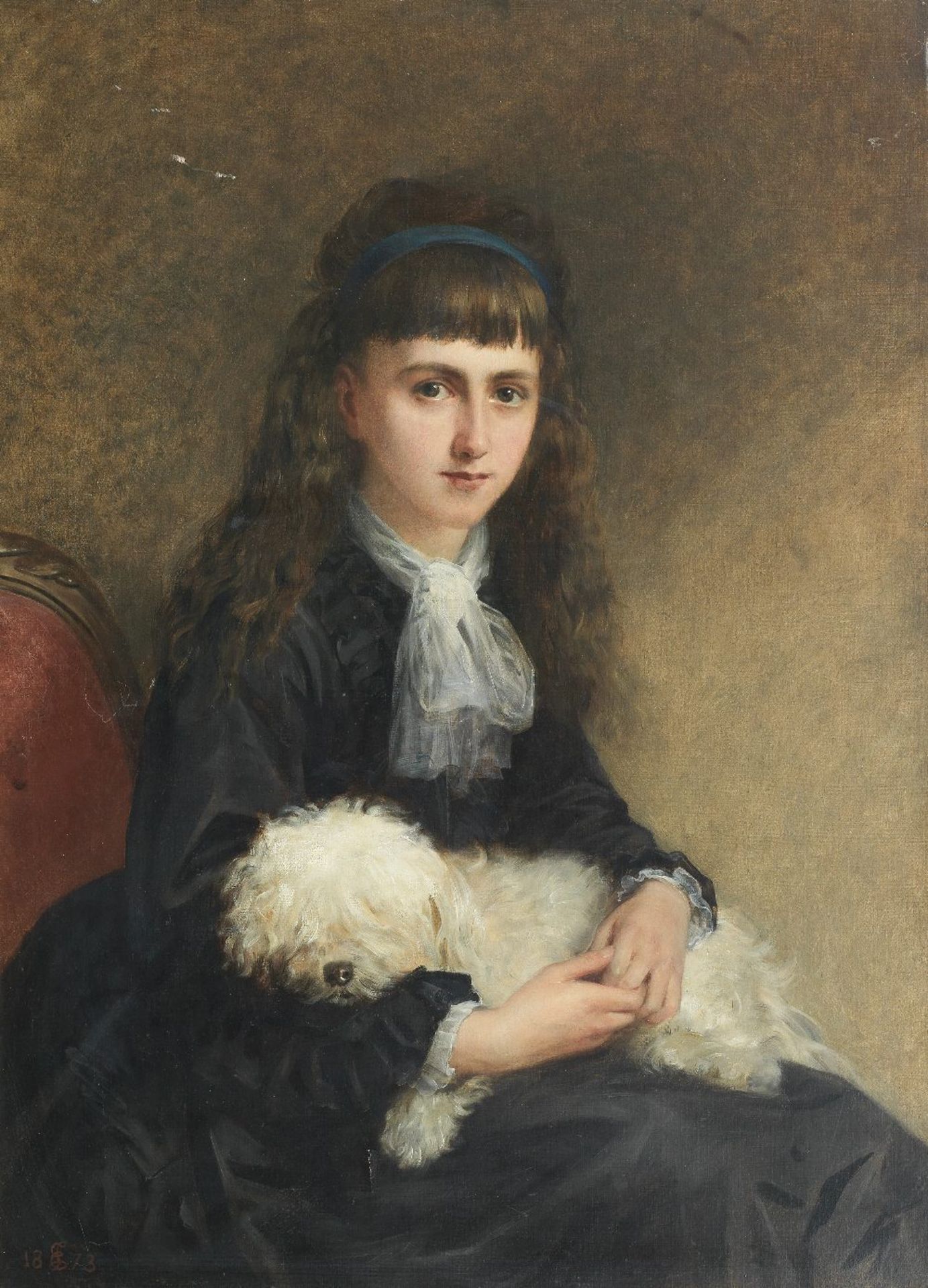 Edwin Long (British, 1829-1891) Her Favourite Pet