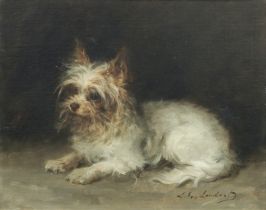 Louis Eug&#232;ne Lambert (French, 1825-1900) A Seated Terrier