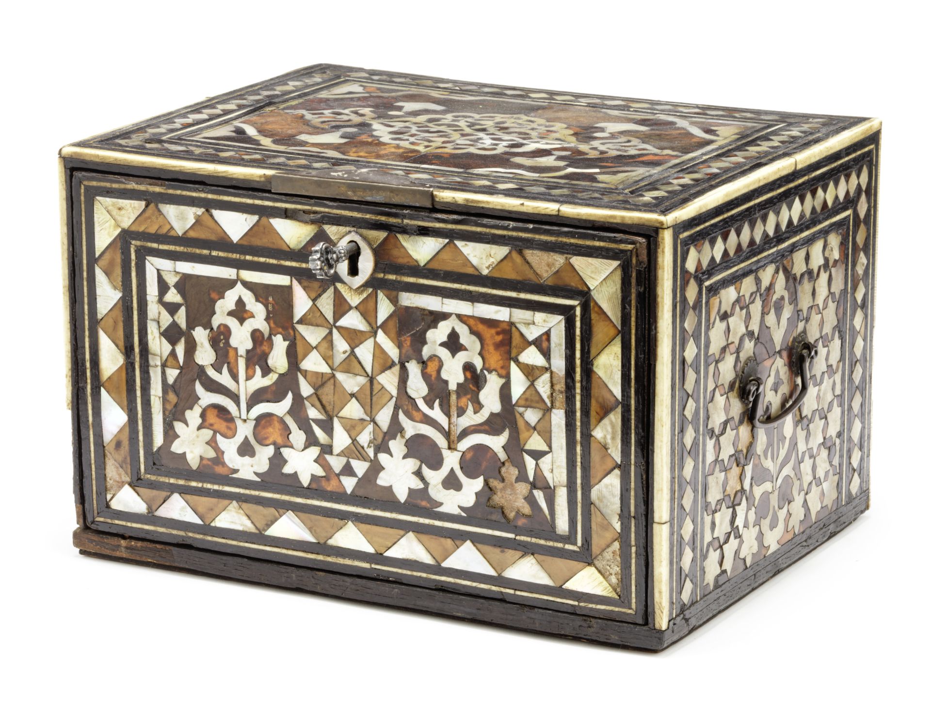 An Ottoman tortoiseshell and mother-of-pearl inlaid cabinet Turkey, 18th century