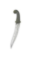A gem-set jade-hilted steel dagger (khanjar) North India, 19th Century