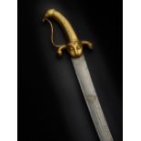 A gilt-copper hilted steel sword from the armoury of Tipu Sultan Mysore, Seringapatam, late 18th...