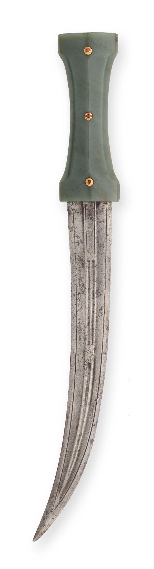 An Ottoman gem-set jade-hilted dagger (jambiyya) Turkey, 17th Century